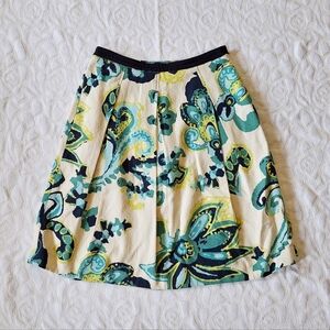 Tory Burch Paisley Silk Blend Pleated Skirt 4